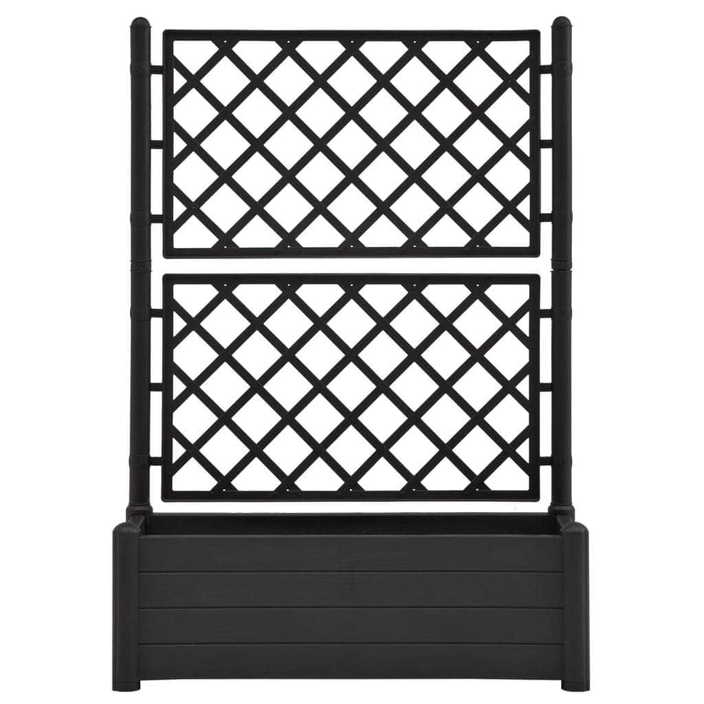 Garden Planter with Trellis PP Anthracite