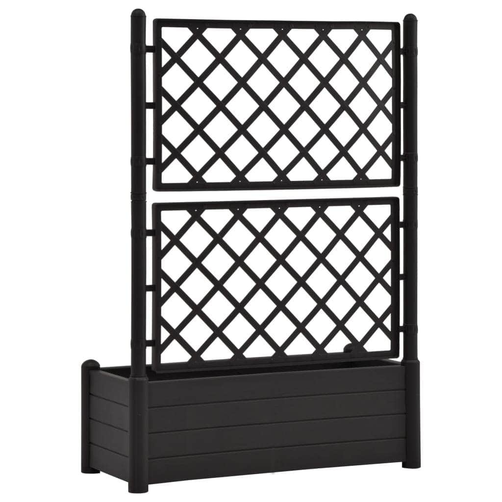 Garden Planter with Trellis PP Anthracite
