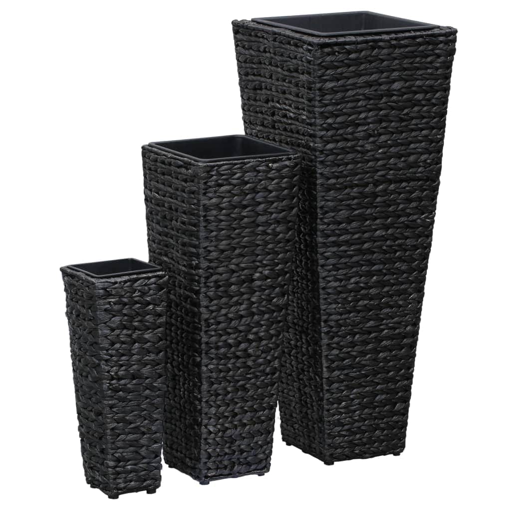 Garden Planters 3 pcs Water Hyacinth Black