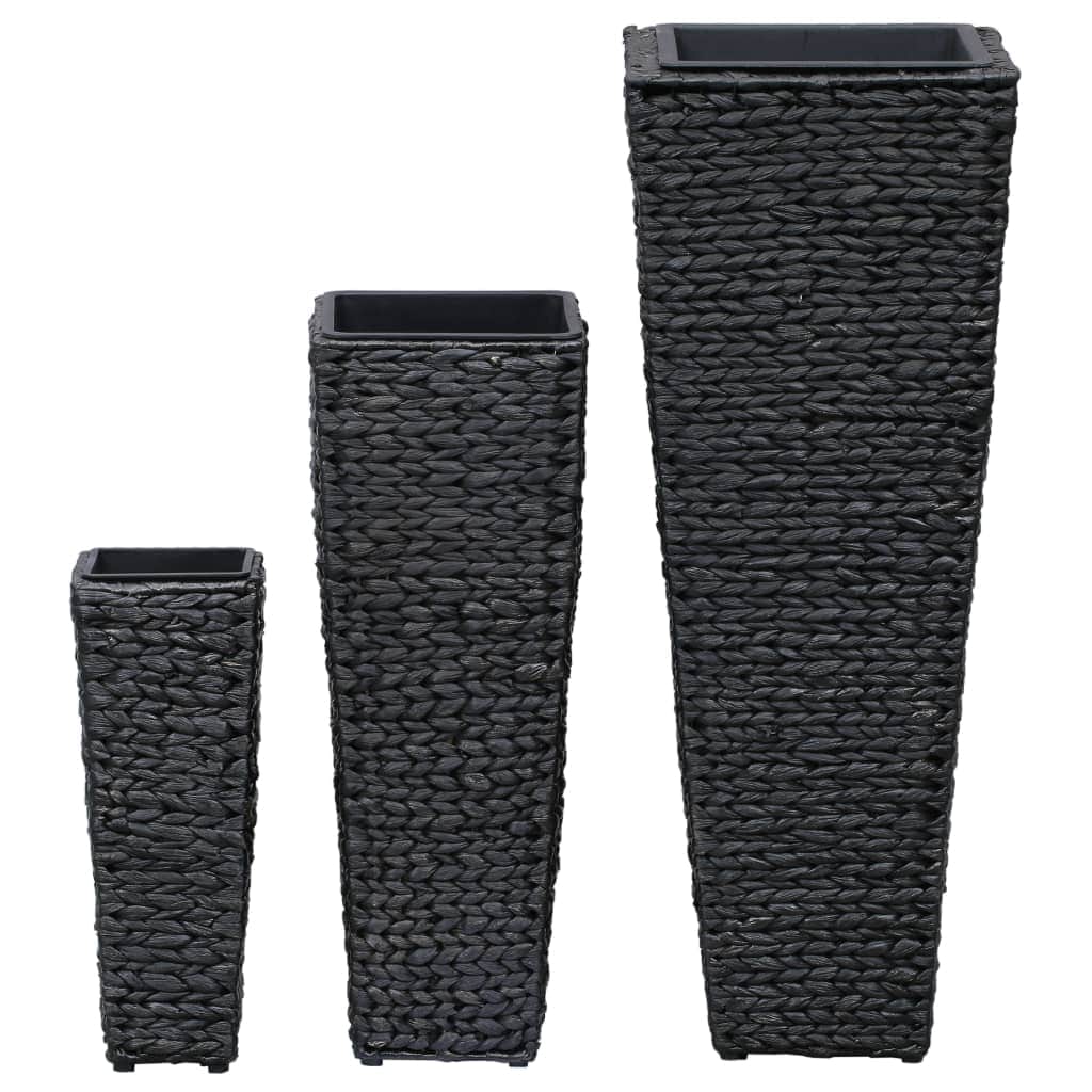 Garden Planters 3 pcs Water Hyacinth Black