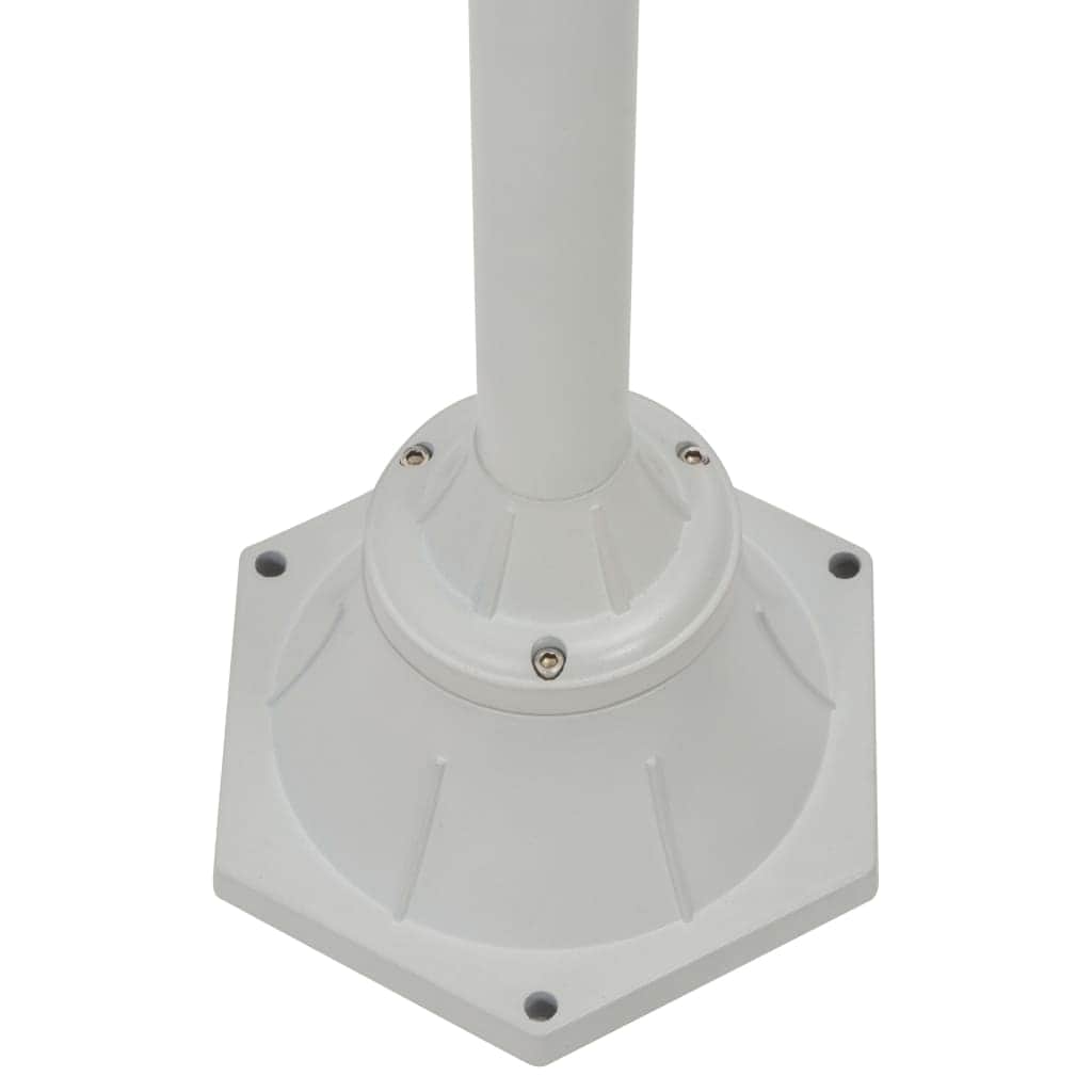 Garden Post Light E27 220 cm Aluminium 2-Lantern White