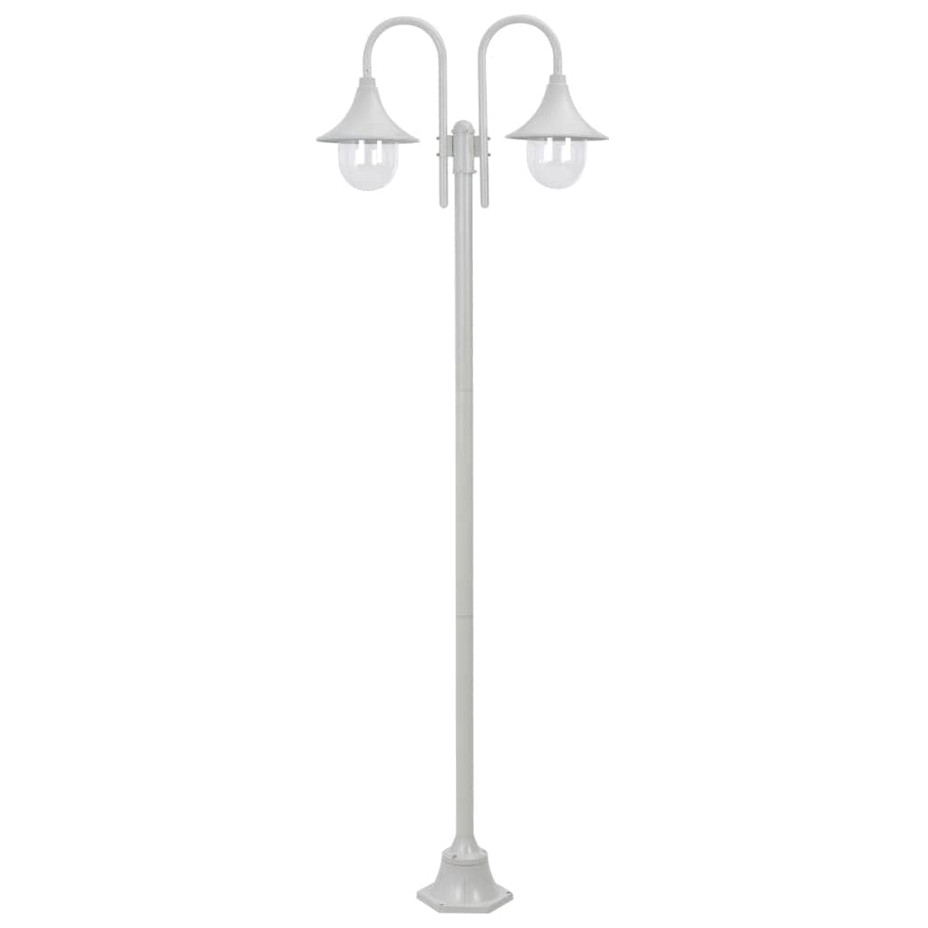 Garden Post Light E27 220 cm Aluminium 2 - Lantern White - Simple deals