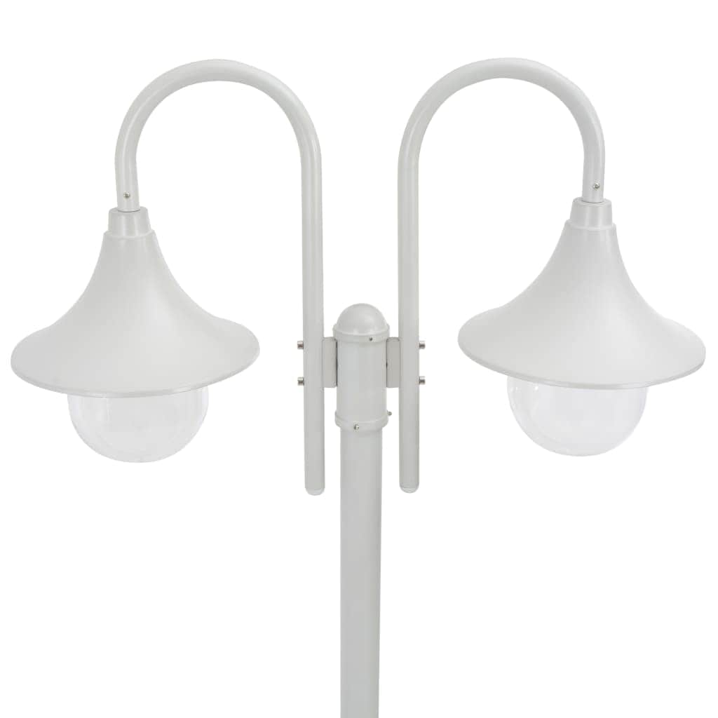 Garden Post Light E27 220 cm Aluminium 2 - Lantern White - Simple deals