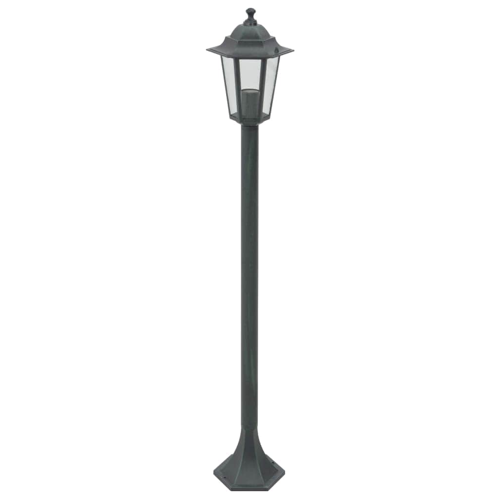 Garden Post Lights 6 pcs E27 110 cm Aluminium Dark Green - Simple deals