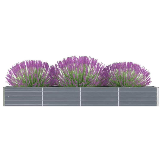 Garden Raised Bed Galvanised Steel, Grey