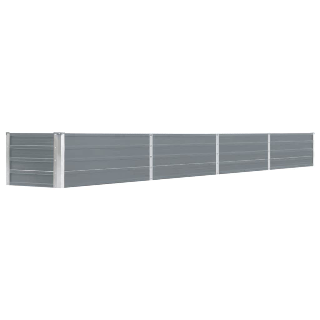 Garden Raised Bed Galvanised Steel, Grey