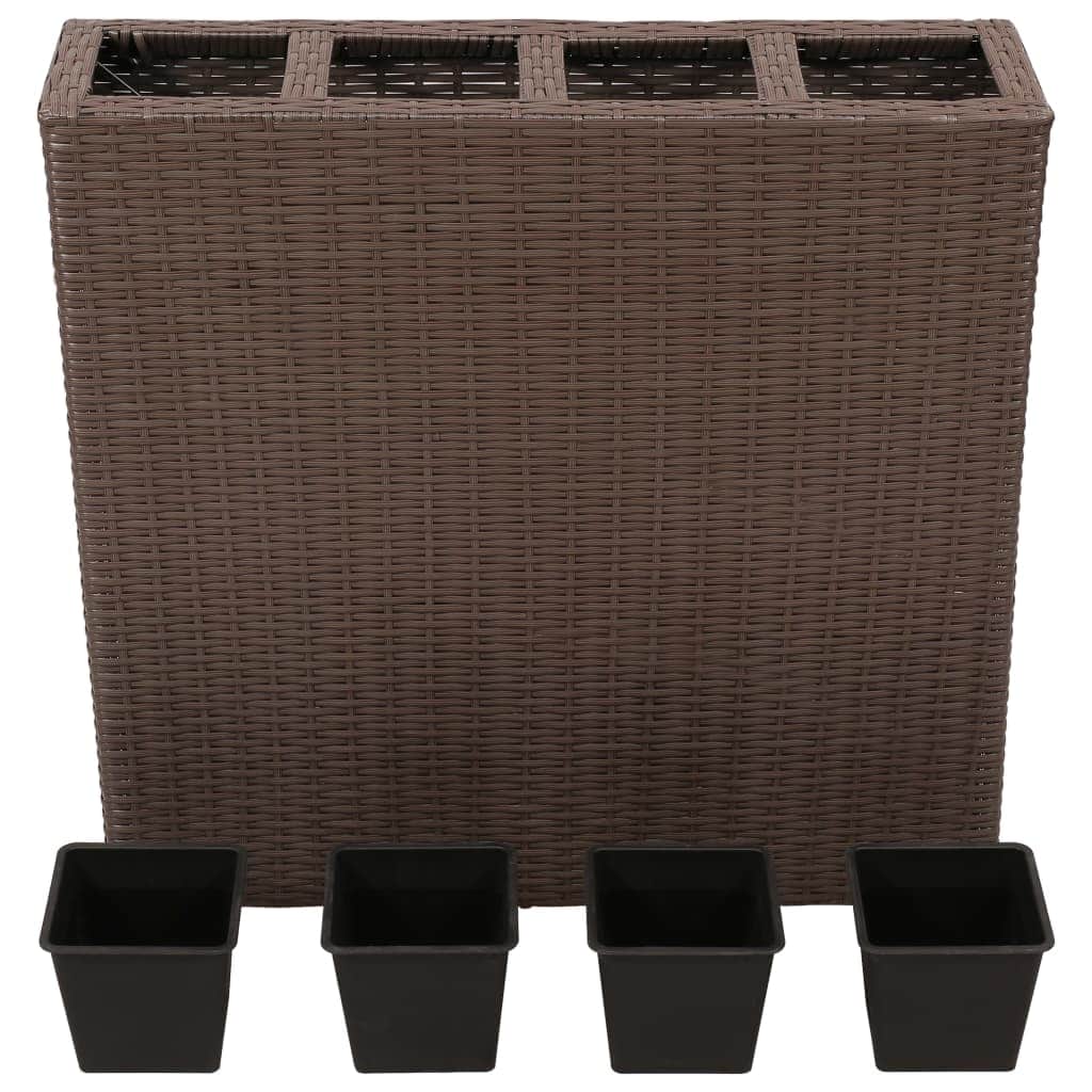 Garden Rectangle Rattan Planter Set Brown - Simple deals