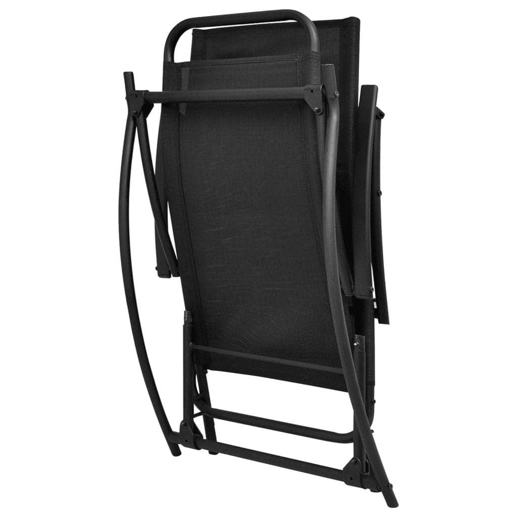 Garden Rocking Chair Steel and Textilene Black - Simple deals