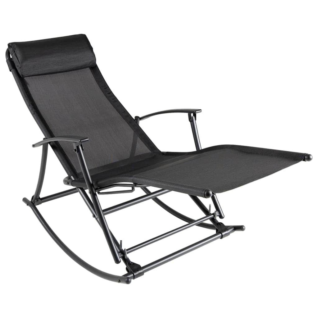 Garden Rocking Chair Steel and Textilene Black - Simple deals