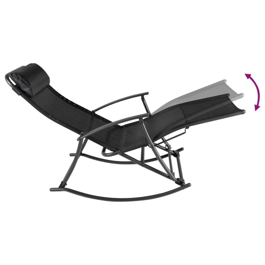 Garden Rocking Chair Steel and Textilene Black - Simple deals