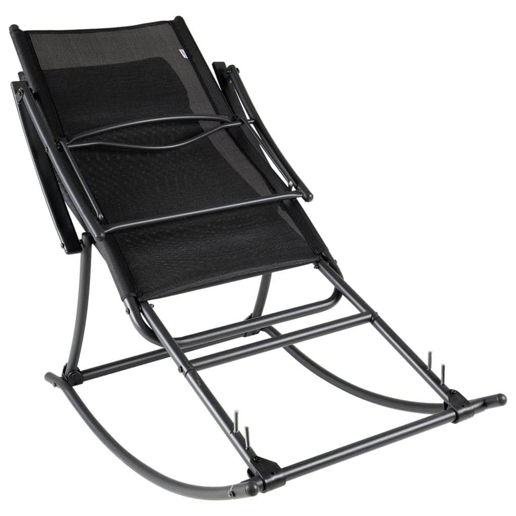 Garden Rocking Chair Steel and Textilene Black - Simple deals