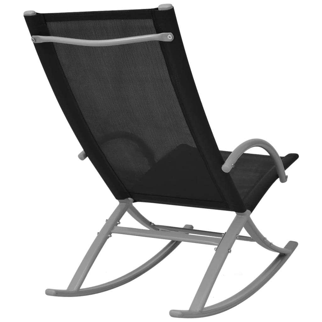 Garden Rocking Chairs 2 pcs Steel and Textilene Black - Simple deals