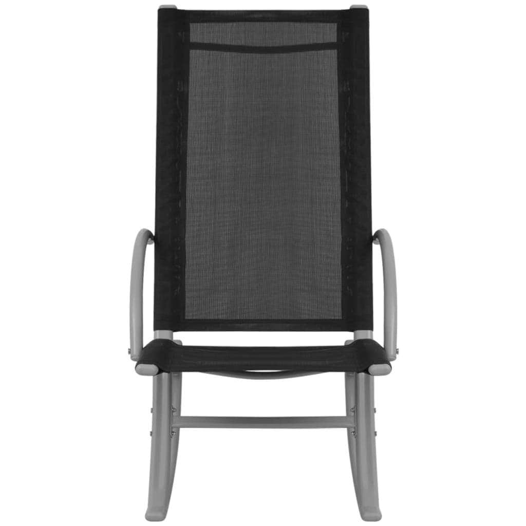 Garden Rocking Chairs 2 pcs Steel and Textilene Black - Simple deals