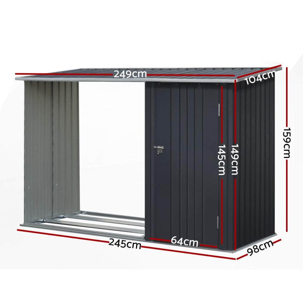 Garden Shed 2.49X1.04M Sheds Outdoor Tool Storage Workshop House Steel
