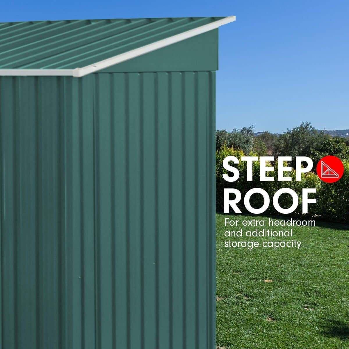 Garden Shed Flat 4ft x 6ft Outdoor Storage Shelter - Green, 48DT