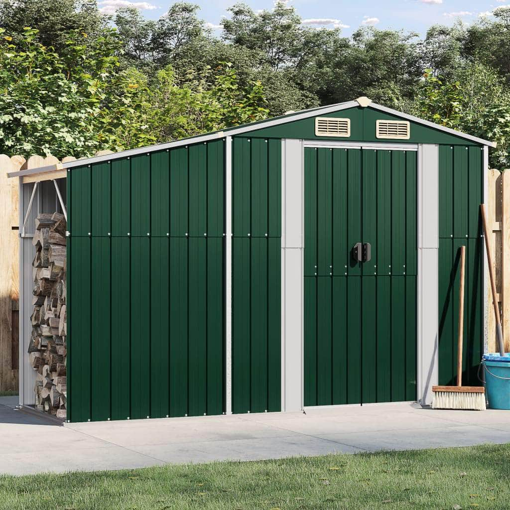 Garden Shed Galvanised Steel Green