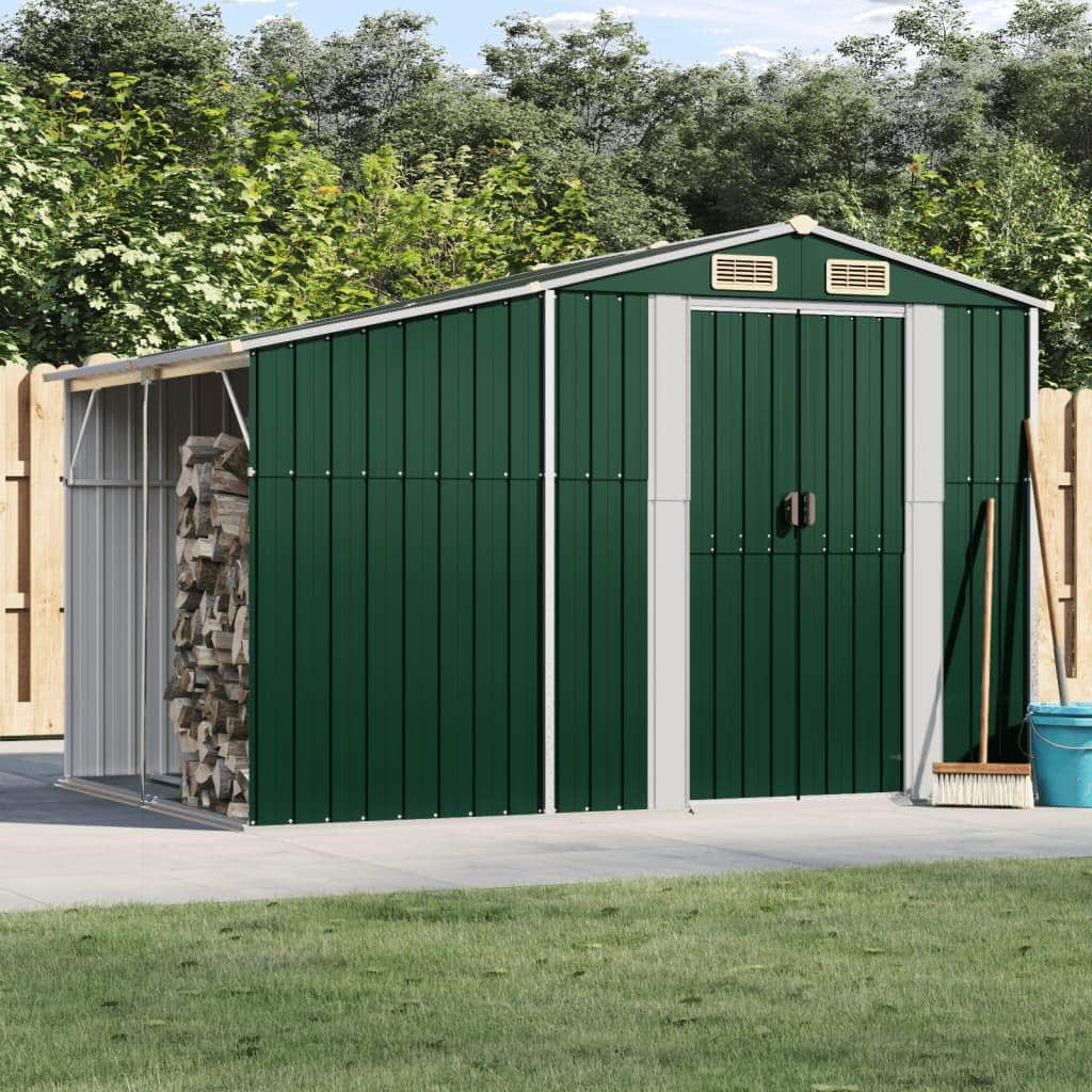 Garden Shed Galvanised Steel Green