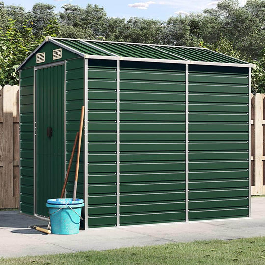 Garden Shed Green Galvanised Steel