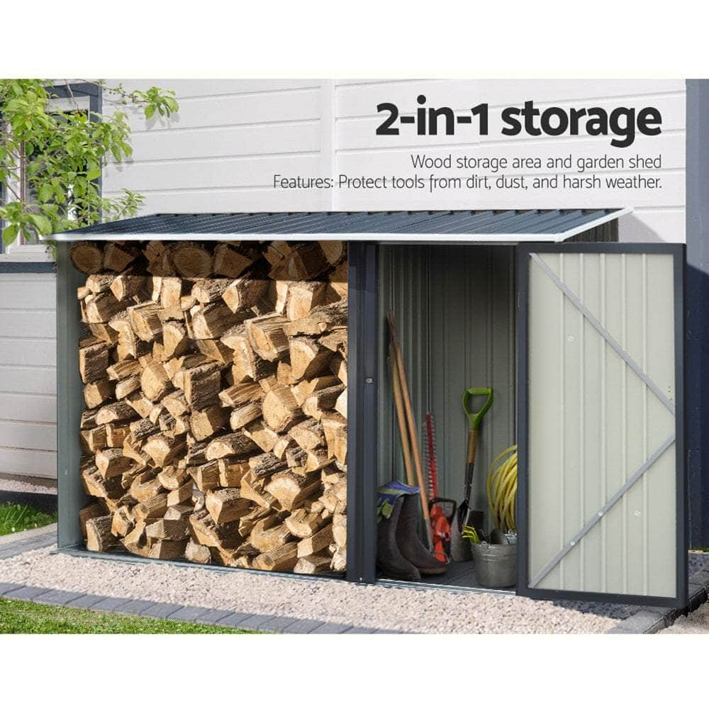 Garden Shed Sheds Outdoor Tool 2.49x1.04M Storage Workshop House Galvanised Steel