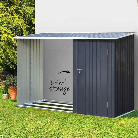 Garden Shed Sheds Outdoor Tool 2.49x1.04M Storage Workshop House Galvanised Steel