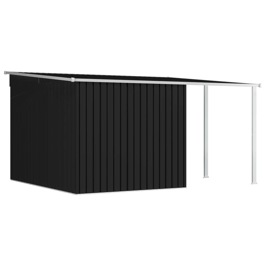 Garden Shed with Extended Roof Anthracite Steel