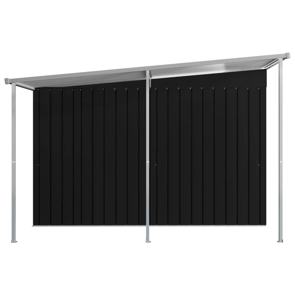 Garden Shed with Extended Roof Anthracite Steel