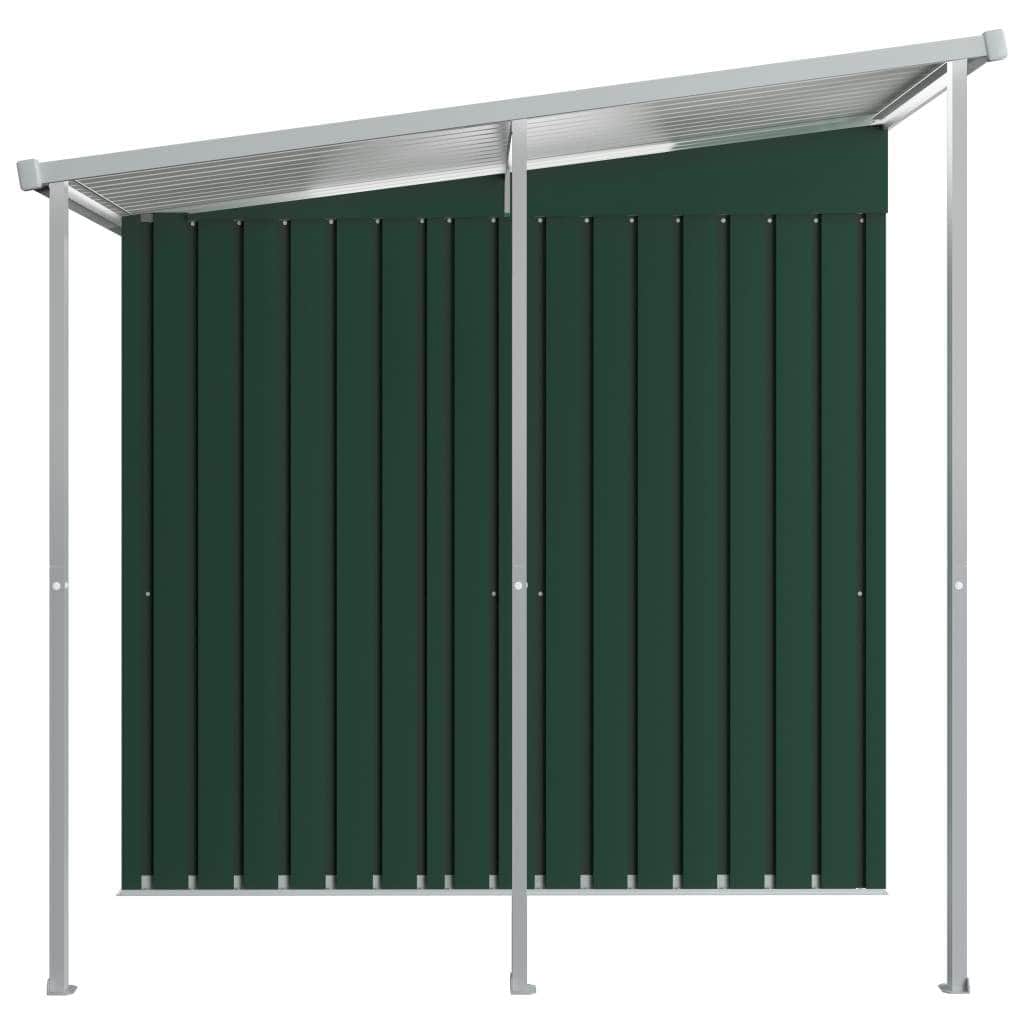 Garden Shed with Extended Roof Green (Steel)