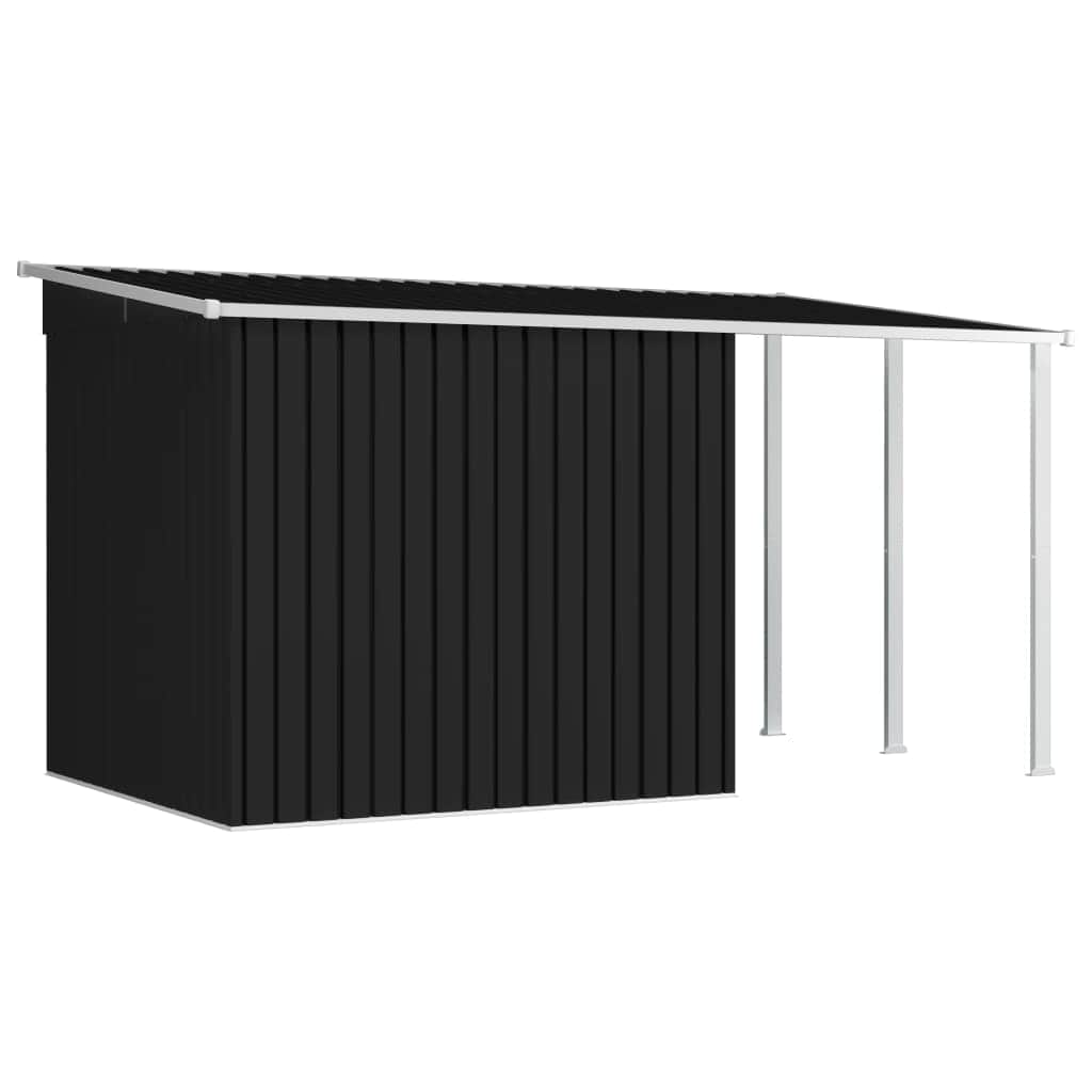 Garden Shed with Extended Roof Steel ( Anthracite )