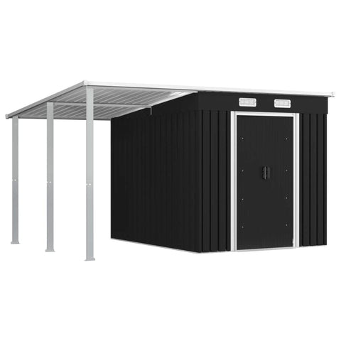 Garden Shed with Extended Roof Steel Colour Anthracite