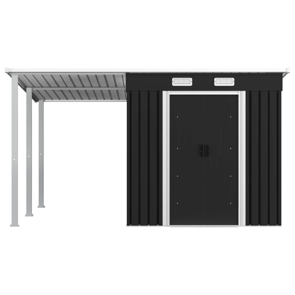 Garden Shed with Extended Roof Steel Colour Anthracite
