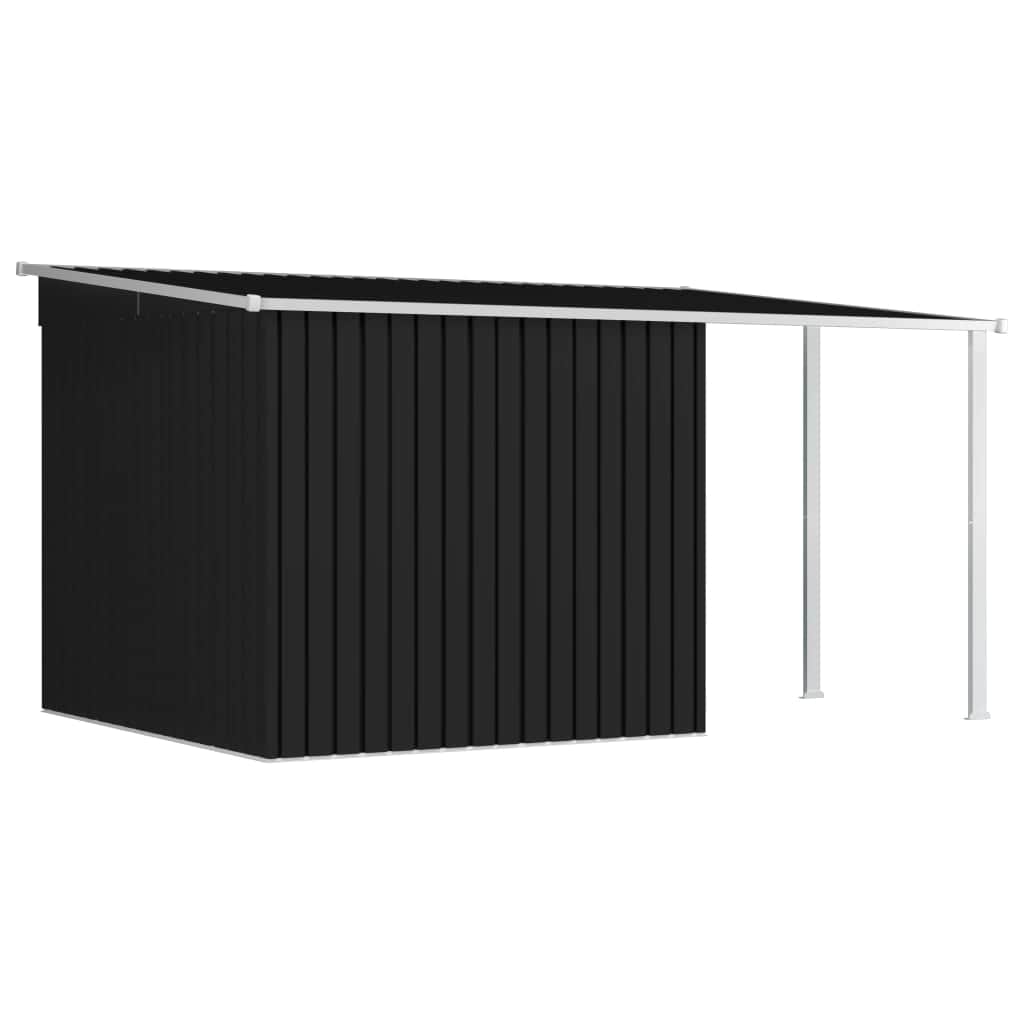 Garden Shed with Extended Roof Steel Colour Anthracite