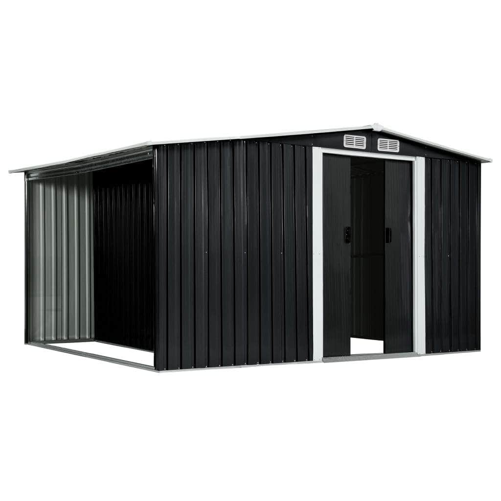 Garden Shed with Sliding Doors Steel (Anthracite)