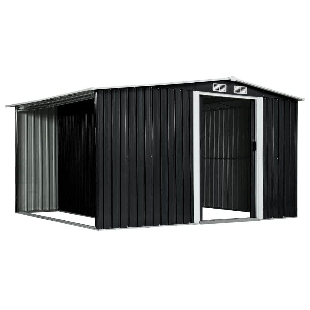 Garden Shed with Sliding Doors Steel (Anthracite)