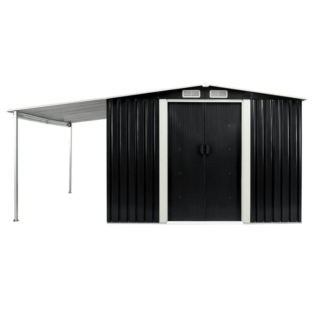 Garden Shed with Sliding Doors Steel {Anthracite}