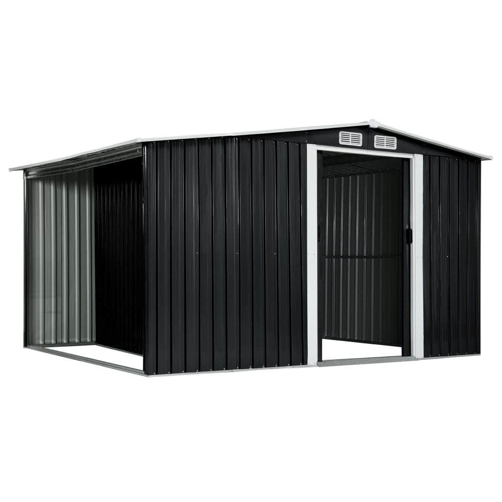 Garden Shed with Sliding Doors Steel Anthracite