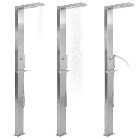 Garden Shower Panel System Stainless Steel Square