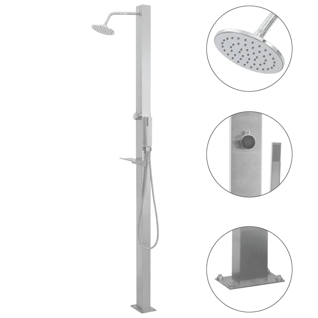 Garden Shower Panel System Stainless Steel Straight