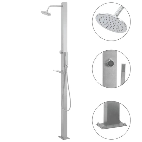 Garden Shower Panel System Stainless Steel Straight