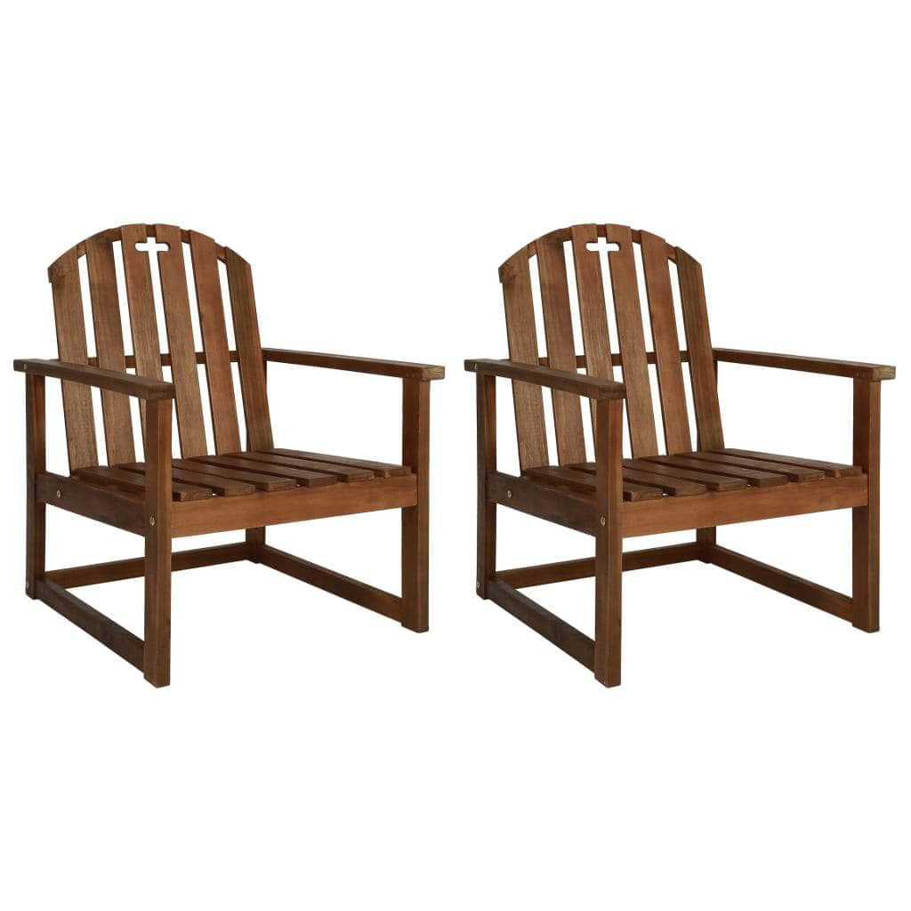 Garden Sofa Chairs 2 pcs Solid Acacia Wood - Simple deals