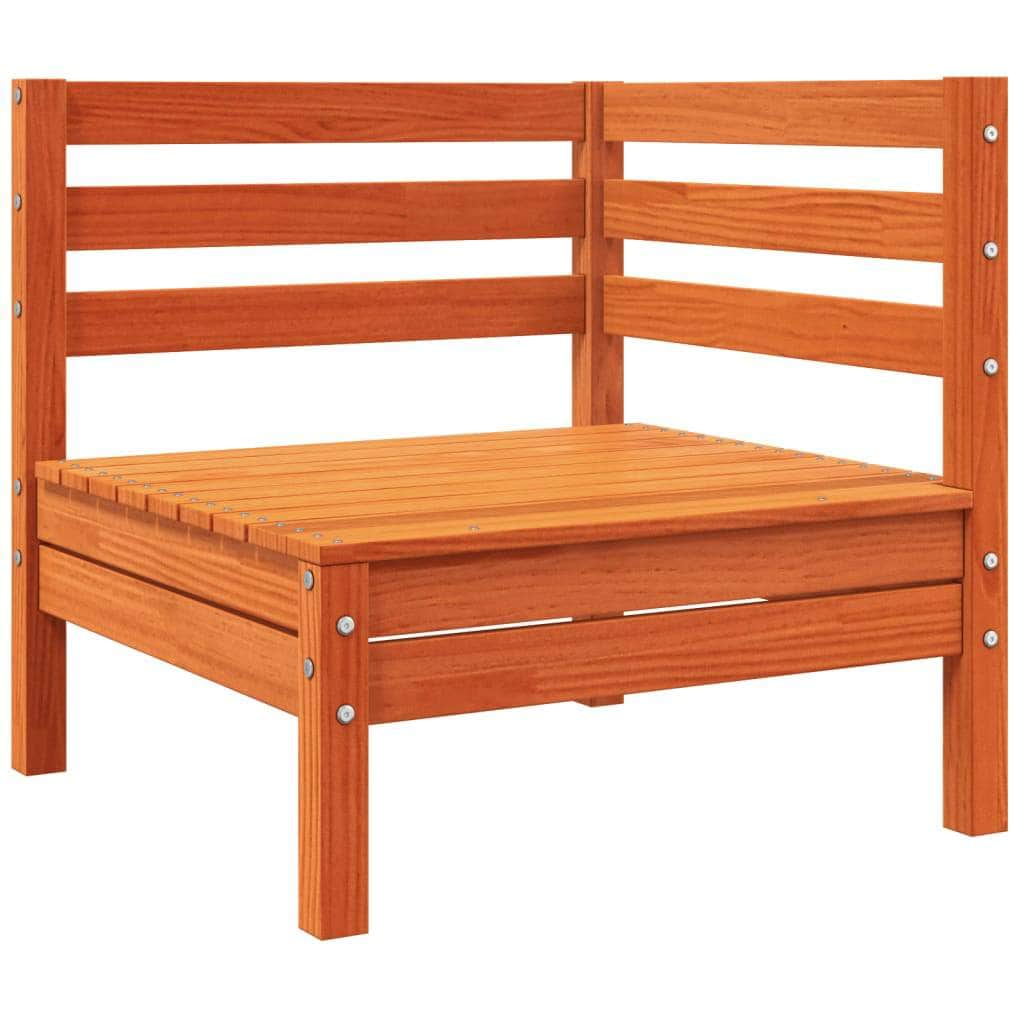 Outdoor Sectional Sofa Units - Garden Sofa Corner with Cushions Wax Brown Solid Wood Pine