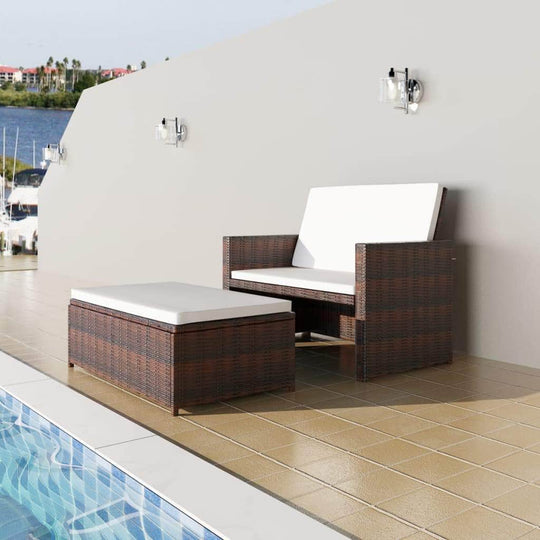 Garden Sofa Poly Rattan Brown - Simple deals