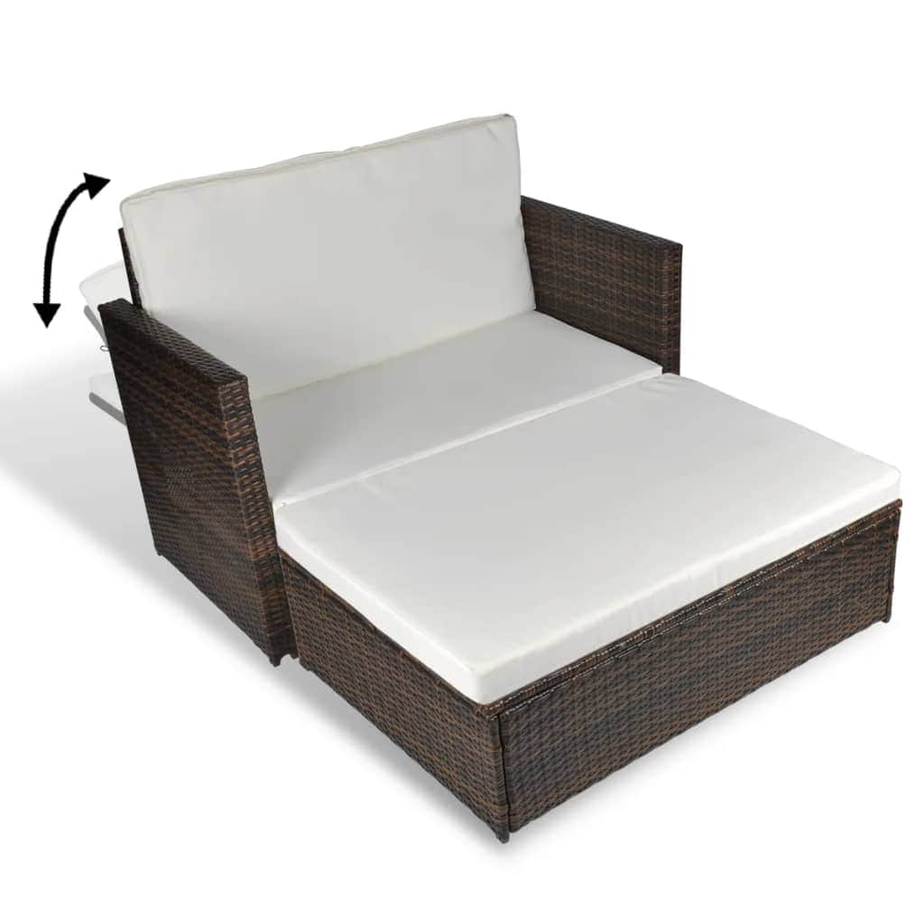 Garden Sofa Poly Rattan Brown - Simple deals