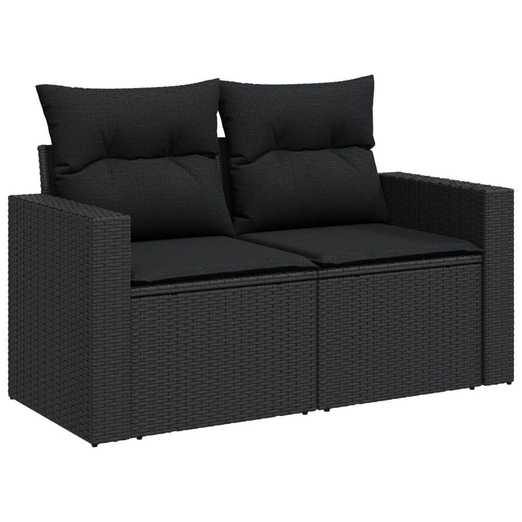 Garden Sofa Set with Cushions Modular Sofa 4 Piece Grey Poly Rattan, Rattan finish