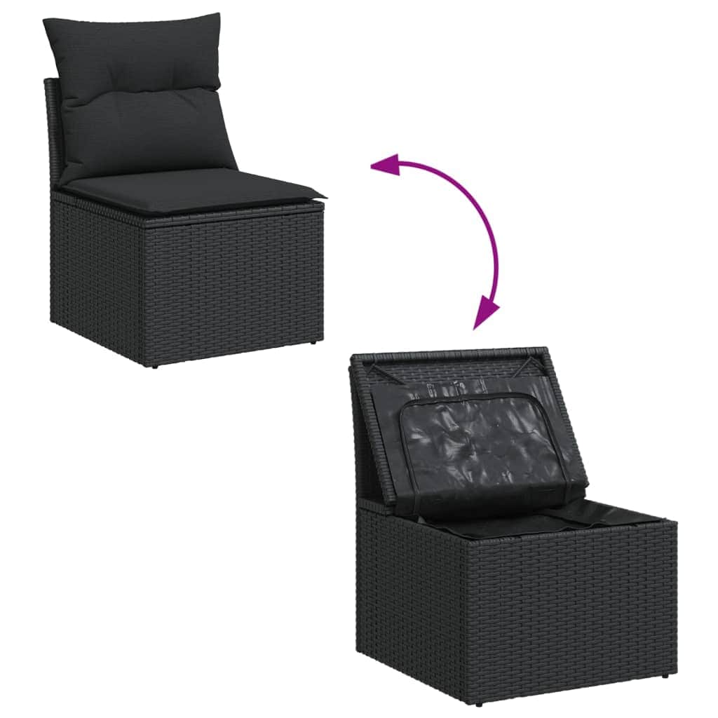 Grey colour - Garden Sofa Set with Cushions Modular Sofa 4 Piece Grey Poly Rattan