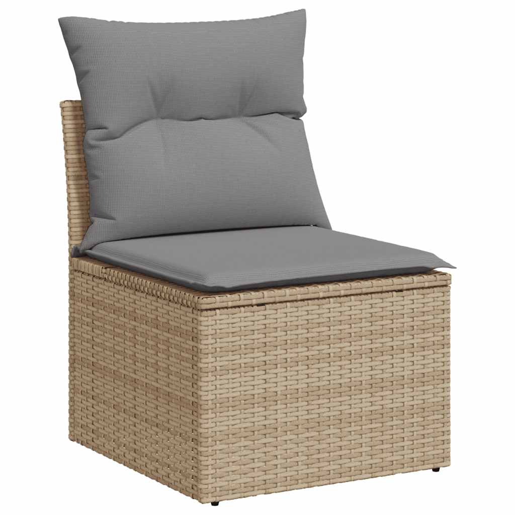Garden Sofa Set with Cushions Modular Sofa 5 Piece Beige Poly Rattan - Outdoor Relaxation | Rattan finish