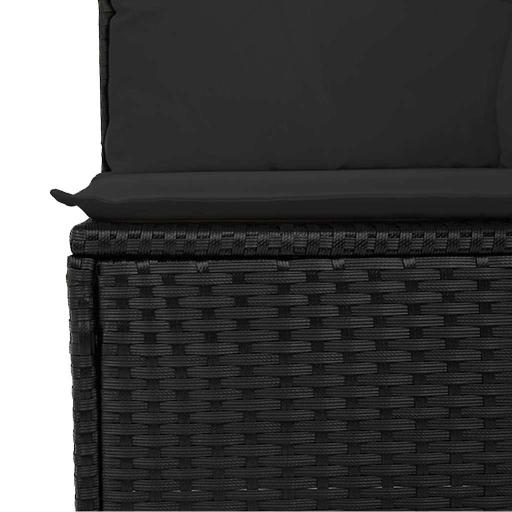 Garden Sofa Set with Cushions Modular Sofa 5 Piece Black Poly Rattan - Relax in Style with Outdoor Furniture Sets