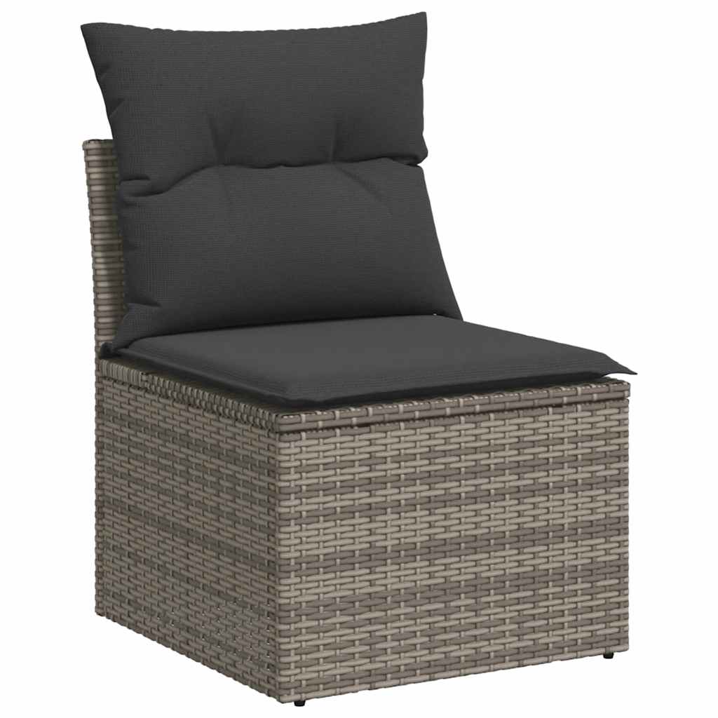Garden Sofa Set with Cushions Modular Sofa 5 Piece Grey Poly Rattan | Rattan finish