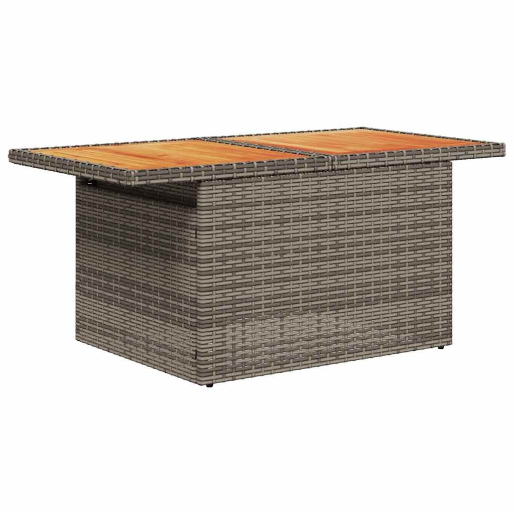 Rattan finish - Garden Sofa Set with Cushions Modular Sofa 5 Piece Grey Poly Rattan