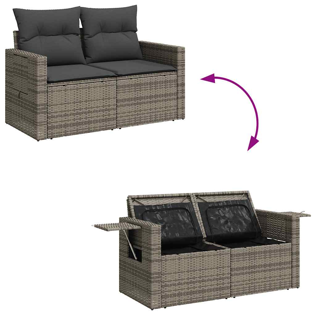 Garden Sofa Set with Cushions Modular Sofa 5 Piece Grey Poly Rattan - Versatile and Stylish, Grey colour