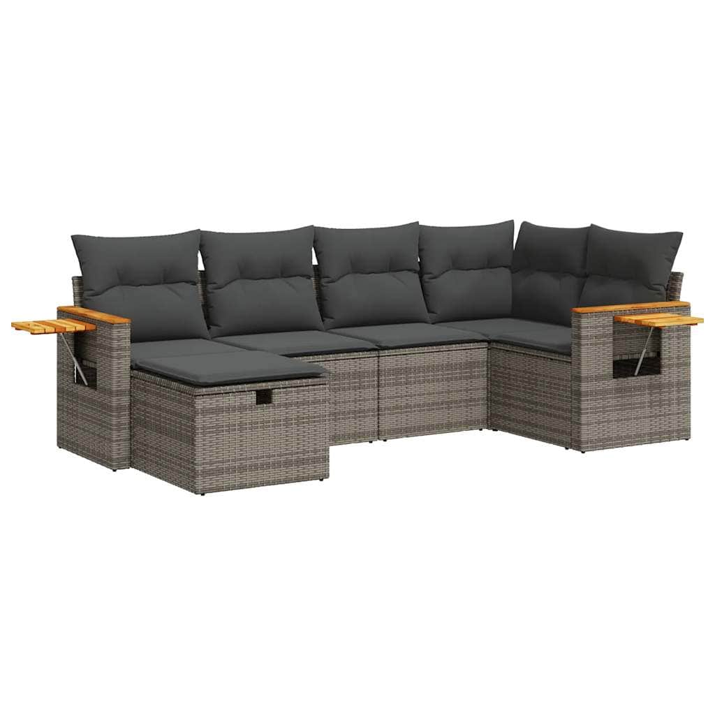 6 Pcs - Garden Sofa Set with Cushions Modular Sofa 6 Pcs - Modern Comfort